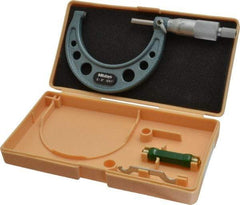 Mitutoyo - 2 to 3" Range, 0.001" Graduation, Mechanical Outside Micrometer - Ratchet Stop Thimble, Accurate to 0.0001" - Makers Industrial Supply