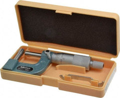 Mitutoyo - 1 Inch Measurement Range, 0.0001 Inch Graduation, Barrel Anvil, Ratchet Stop Thimble, Mechanical Tube Micrometer - Accurate Up to 0.0002 Inch, Carbide, Includes Plastic Case - Makers Industrial Supply