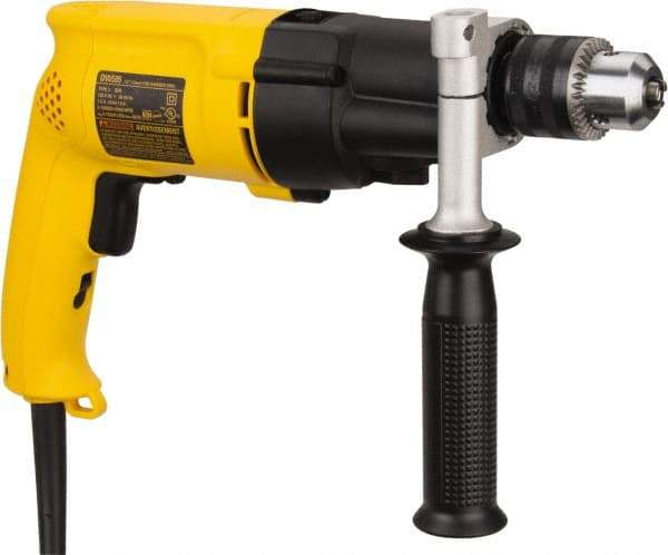 DeWALT - 120 Volt 1/2" Keyed Chuck Electric Hammer Drill - 0 to 19,000 & 0 to 46,000 BPM, 0 to 1,100 & 0 to 2,700 RPM, Reversible - Makers Industrial Supply