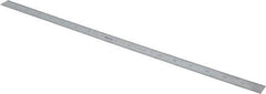 Mitutoyo - 18" Long, 1/100, 1/64, 1/50, 1/32" Graduation, Flexible Stainless Steel Rule - 16R Graduation Style, 3/4" Wide, Silver, Satin Chrome Finish - Makers Industrial Supply