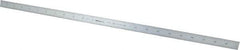 Mitutoyo - 24" Long, 1/64, 1/32, 1/16, 1/8" Graduation, Flexible Stainless Steel Rule - 4R Graduation Style, 3/4" Wide, Silver, Satin Chrome Finish - Makers Industrial Supply