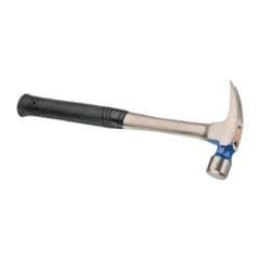 Vaughan Bushnell - 1-1/4 Lb Head, Straight Claw Hammer - 16" OAL, Steel Head, 1-1/2" Face Diam, Steel Handle with Grip - Makers Industrial Supply