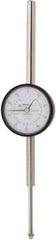 Mitutoyo - 2" Range, 0-100 Dial Reading, 0.001" Graduation Dial Drop Indicator - 2-3/16" Dial, 1" Range per Revolution, 0.003" Accuracy, Revolution Counter - Makers Industrial Supply