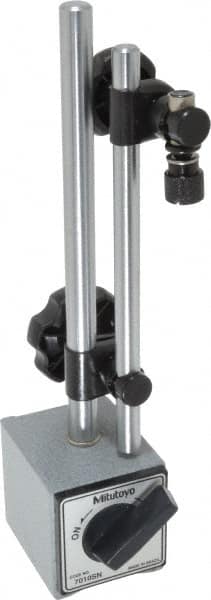 Mitutoyo - 130 Lb Magnetic Force, Indicator Positioner & Holder with Base - Post & Adjustable Rod, Rectangular Base, 55mm Base Height, 58mm Base Length, 50mm Base Width - Makers Industrial Supply