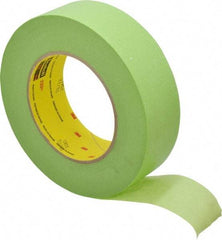3M - 1-1/2" Wide x 60 Yd Long Green Paper Masking Tape - Series 401+/233+, 6.7 mil Thick, 25 In/Lb Tensile Strength - Makers Industrial Supply
