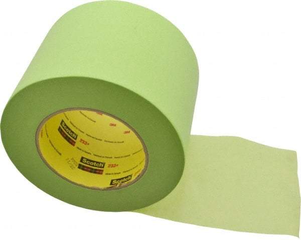 3M - 4" Wide x 60 Yd Long Green Paper Masking Tape - Series 401+/233+, 6.7 mil Thick, 25 In/Lb Tensile Strength - Makers Industrial Supply