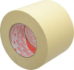 3M - 4" Wide x 60 Yd Long Tan Paper Masking Tape - Series 2380, 7.2 mil Thick, 28 In/Lb Tensile Strength - Makers Industrial Supply