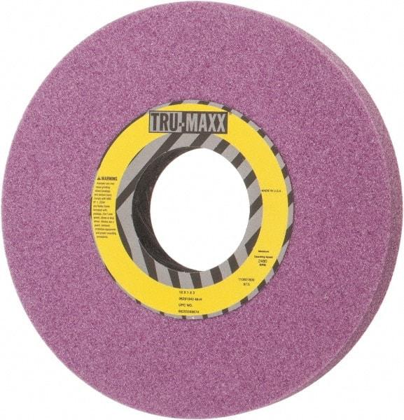 Tru-Maxx - 10" Diam x 3" Hole x 1" Thick, H Hardness, 46 Grit Surface Grinding Wheel - Aluminum Oxide, Type 1, Coarse Grade, 2,480 Max RPM, Vitrified Bond, No Recess - Makers Industrial Supply