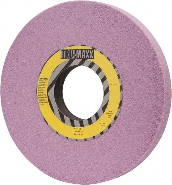 Tru-Maxx - 10" Diam x 3" Hole x 1" Thick, H Hardness, 60 Grit Surface Grinding Wheel - Aluminum Oxide, Type 1, Medium Grade, 3,250 Max RPM, Vitrified Bond, No Recess - Makers Industrial Supply