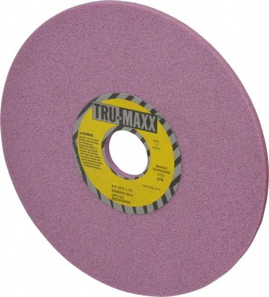 Tru-Maxx - 8" Diam x 1-1/4" Hole x 1/4" Thick, H Hardness, 46 Grit Surface Grinding Wheel - Aluminum Oxide, Type 1, Coarse Grade, 3,105 Max RPM, Vitrified Bond, No Recess - Makers Industrial Supply