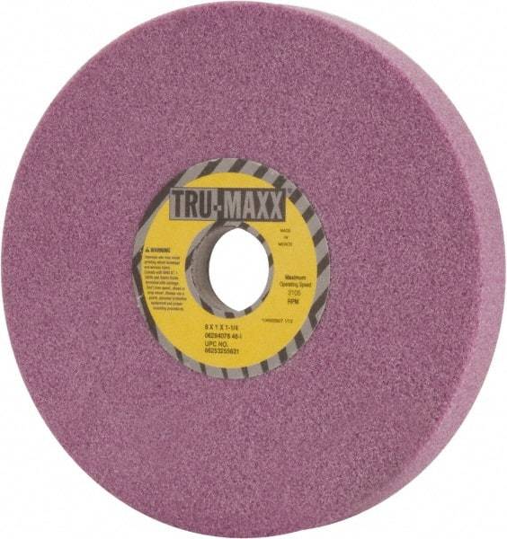 Tru-Maxx - 8" Diam x 1-1/4" Hole x 1" Thick, I Hardness, 46 Grit Surface Grinding Wheel - Aluminum Oxide, Type 5, Coarse Grade, 3,105 Max RPM, Vitrified Bond, One-Side Recess - Makers Industrial Supply