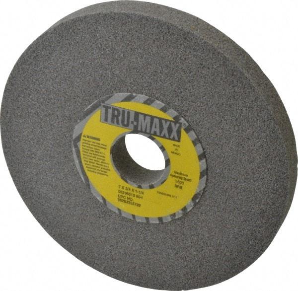 Tru-Maxx - 7" Diam x 1-1/4" Hole x 3/4" Thick, I Hardness, 60 Grit Surface Grinding Wheel - Aluminum Oxide, Type 1, Medium Grade, 3,600 Max RPM, Vitrified Bond, No Recess - Makers Industrial Supply