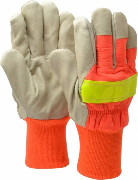 PIP - Size L (9) Grain Pigskin Cold Protection High Visibility Work Gloves - Makers Industrial Supply