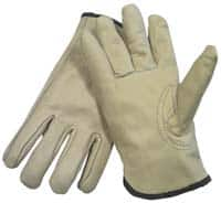 PRO-SAFE - Size XL (10) Grain Cowhide Cold Protection Work Gloves - For Work & Driver, Uncoated, Slip-On Cuff, Beige, Paired - Makers Industrial Supply