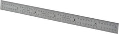 Starrett - 6" Long, 1/64, 1/32, 1/16, 1/8" Graduation, Flexible Steel Rule - 4R Graduation Style, 1/2" Wide, Silver, Satin Chrome Finish - Makers Industrial Supply