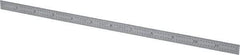 Starrett - 12" Long, 1/64, 1/32, 1/16, 1/8" Graduation, Flexible Steel Rule - 4R Graduation Style, 1/2" Wide, Silver, Satin Chrome Finish - Makers Industrial Supply