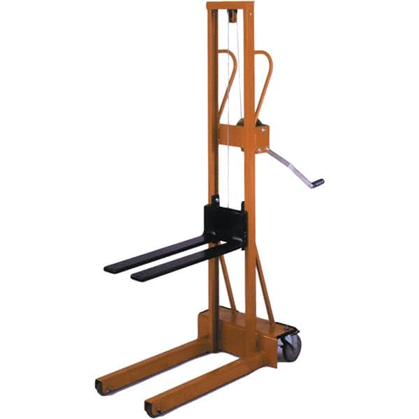 Wesco Industrial Products - 500 Lb Capacity, 71" Lift Height, Winch Steel Stacker Manually Operated Lift - Makers Industrial Supply