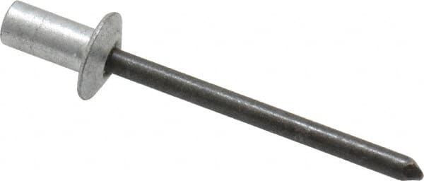 RivetKing - Size 62 Dome Head Aluminum Closed End Sealing Blind Rivet - Steel Mandrel, 0.02" to 1/8" Grip, 3/8" Head Diam, 0.192" to 0.196" Hole Diam, 0.406" Length Under Head, 3/16" Body Diam - Makers Industrial Supply