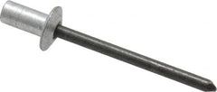 RivetKing - Size 62 Dome Head Aluminum Closed End Sealing Blind Rivet - Steel Mandrel, 0.02" to 1/8" Grip, 3/8" Head Diam, 0.192" to 0.196" Hole Diam, 0.406" Length Under Head, 3/16" Body Diam - Makers Industrial Supply