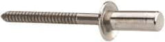 RivetKing - Size 64 Dome Head Stainless Steel Closed End Sealing Blind Rivet - Stainless Steel Mandrel, 0.188" to 1/4" Grip, 3/8" Head Diam, 0.192" to 0.196" Hole Diam, 0.531" Length Under Head, 3/16" Body Diam - Makers Industrial Supply