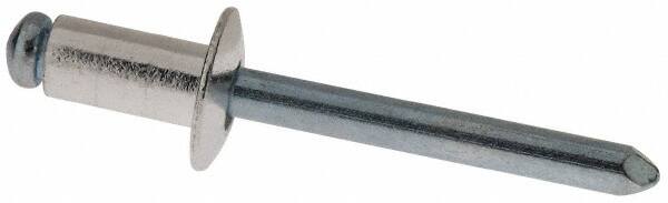 RivetKing - Size 84 Dome Head Aluminum Open End Blind Rivet - Steel Mandrel, 0.02" to 1/4" Grip, 1/2" Head Diam, 0.257" to 0.261" Hole Diam, 1/2" Length Under Head, 1/4" Body Diam - Makers Industrial Supply