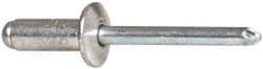 RivetKing - Size 86 Dome Head Aluminum Open End Blind Rivet - Steel Mandrel, 0.251" to 3/8" Grip, 1/2" Head Diam, 0.257" to 0.261" Hole Diam, 5/8" Length Under Head, 1/4" Body Diam - Makers Industrial Supply