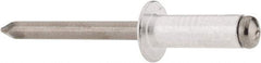 RivetKing - Size 88 Dome Head Aluminum Open End Blind Rivet - Steel Mandrel, 0.376" to 1/2" Grip, 1/2" Head Diam, 0.257" to 0.261" Hole Diam, 3/4" Length Under Head, 1/4" Body Diam - Makers Industrial Supply