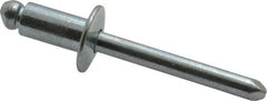 RivetKing - Size 84 Dome Head Steel Open End Blind Rivet - Steel Mandrel, 0.02" to 1/4" Grip, 1/2" Head Diam, 0.257" to 0.261" Hole Diam, 1/2" Length Under Head, 1/4" Body Diam - Makers Industrial Supply