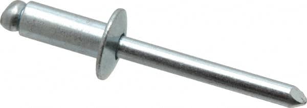 RivetKing - Size 86 Dome Head Steel Open End Blind Rivet - Steel Mandrel, 0.251" to 3/8" Grip, 1/2" Head Diam, 0.257" to 0.261" Hole Diam, 5/8" Length Under Head, 1/4" Body Diam - Makers Industrial Supply