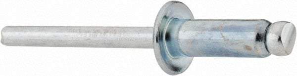 RivetKing - Size 88 Dome Head Steel Open End Blind Rivet - Steel Mandrel, 0.376" to 1/2" Grip, 1/2" Head Diam, 0.257" to 0.261" Hole Diam, 3/4" Length Under Head, 1/4" Body Diam - Makers Industrial Supply