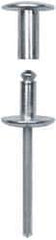 RivetKing - Size 8-34 Dome Head Steel Flush on Both Sides Blind Rivet - Steel Mandrel, 1-7/8" to 2-1/8" Grip, 5/8" Head Diam, 0.255" Min Hole Diam, 1.82" Length Under Head, 1/4" Body Diam - Makers Industrial Supply