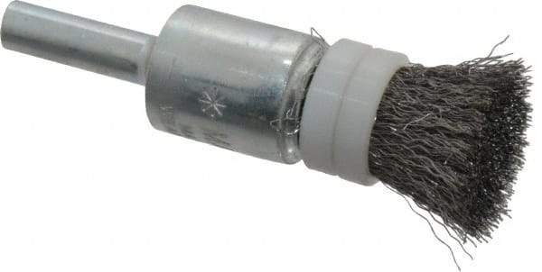 Anderson - 1/2" Brush Diam, Crimped, Flared End Brush - 1/4" Diam Shank, 20,000 Max RPM - Makers Industrial Supply