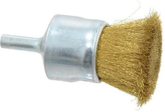 Anderson - 1" Brush Diam, Crimped, End Brush - 1/4" Diam Shank, 20,000 Max RPM - Makers Industrial Supply