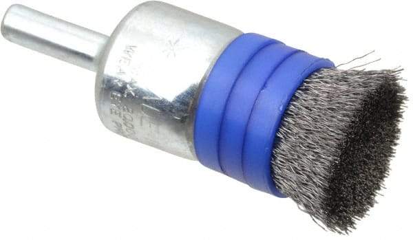 Anderson - 3/4" Brush Diam, Crimped, Flared End Brush - 1/4" Diam Shank, 20,000 Max RPM - Makers Industrial Supply