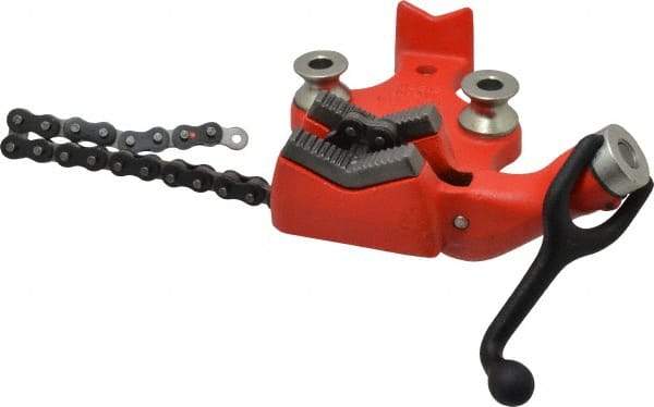 Ridgid - 1/8 to 4" Pipe Capacity, Manual Chain Vise - Bolt Down, Cast Iron, Model Number BC410 - Makers Industrial Supply