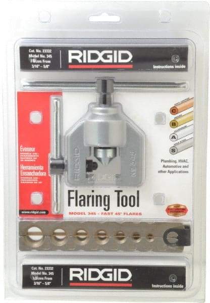 Ridgid - 3/16 to 5/8" Pipe Capacity, Flaring Tools & Tube Expanders - Makers Industrial Supply