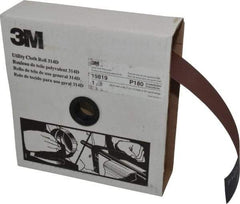 3M - 2" x 50 Yd 180 Grit Aluminum Oxide Cloth Roll - Very Fine Grade, J Weighted Backing - Makers Industrial Supply