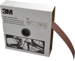 3M - 2" x 50 Yd 240 Grit Aluminum Oxide Cloth Roll - Very Fine Grade, J Weighted Backing - Makers Industrial Supply