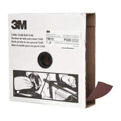 3M - 2" x 50 Yd 320 Grit Aluminum Oxide Cloth Roll - Extra Fine Grade, J Weighted Backing - Makers Industrial Supply