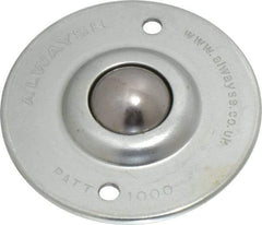 SKF - Round, Carbon Steel Ball Transfer - 14.2mm Mount Height, 120 Lb. Capacity - Makers Industrial Supply