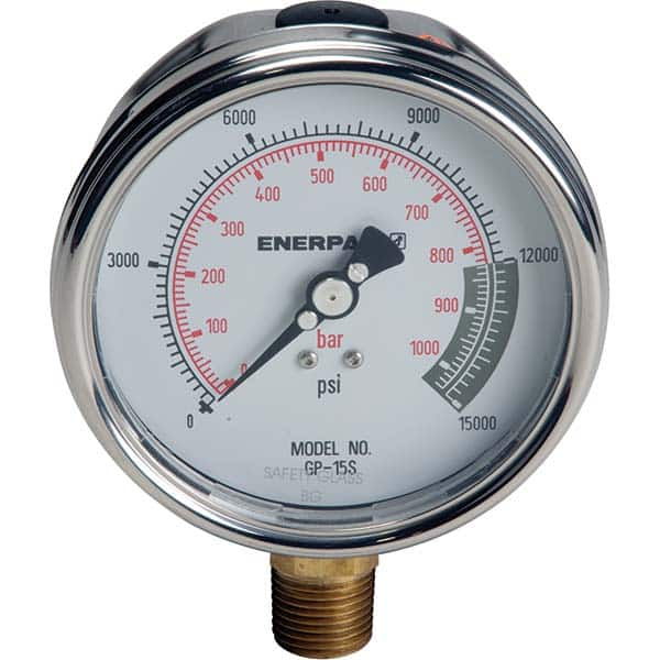 Enerpac - Hydraulic Pressure Gages & Adapters Type: Dry Gauge Pressure Rating: 15000 - Makers Industrial Supply