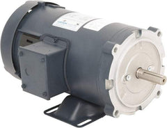 Leeson - 1 Max hp, 2,500 Max RPM, DC Electric AC DC Motor - 90 V Input, S56C Frame, 5/8" Shaft Diam, C-Face with Base Mount, TEFC Enclosure - Makers Industrial Supply