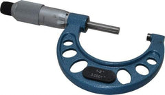 Fowler - 1 to 2" Range, 0.0001" Graduation, Mechanical Outside Micrometer - Friction Thimble, Accurate to 0.00015" - Makers Industrial Supply