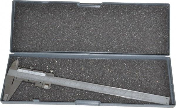 Value Collection - 0 to 8" Stainless Steel Vernier Caliper - 0.02mm Graduation, 1.9685" Jaw Depth, 0.0012" Accuracy, Includes Depth, Inside Diameter, Outside Diameter, Step - Makers Industrial Supply