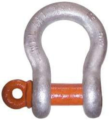 CM - 5/8" Nominal Chain Size, 5 Ton Alloy Steel Screw Anchor Shackle - 27/32" Diam, 3/4" Pin Diam, 1-1/16" Wide Inside Jaw, 1-1/2" Inside Width - Makers Industrial Supply