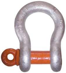 CM - 7/16" Nominal Chain Size, 2.6 Ton Alloy Steel Screw Anchor Shackle - 19/32" Diam, 1/2" Pin Diam, 3/4" Wide Inside Jaw, 1-1/32" Inside Width - Makers Industrial Supply