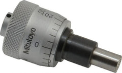 Mitutoyo - 1/4 Inch, 0.79 Inch Thimble, 6.35mm Diameter x 0.3543 Inch Long Spindle, Mechanical Micrometer Head - Makers Industrial Supply