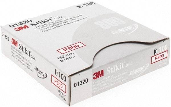 3M - Adhesive PSA Disc - Ultra Fine Grade, White, Film Backing, Flexible, Use with Random Orbital Sanders - Makers Industrial Supply