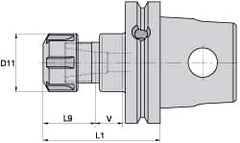 Kennametal - 0.02" to 13/32" Capacity, 60mm Projection, Modular Connection, ER16 Collet Chuck - 100mm OAL - Exact Industrial Supply