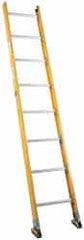 Made in USA - 12' High, Type IA Rating, Fiberglass Extension Ladder - Makers Industrial Supply